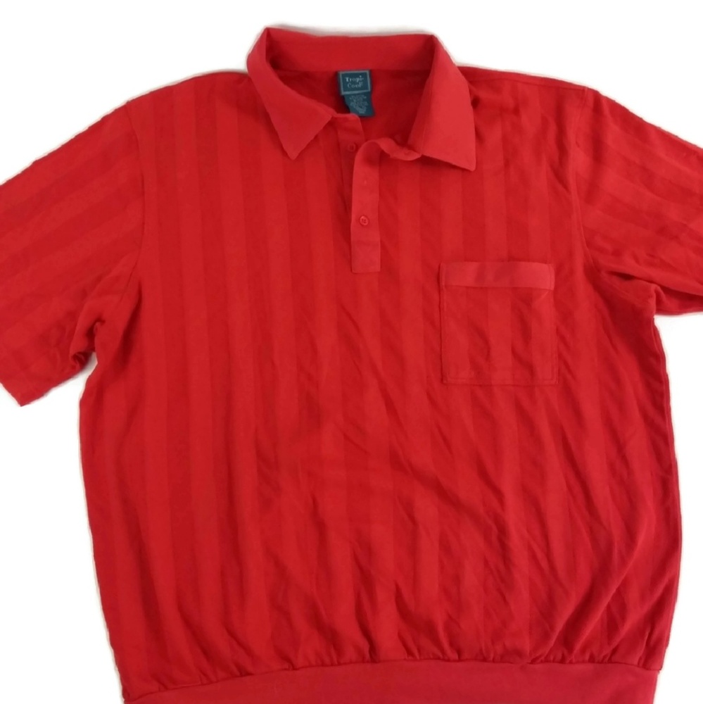 Tropi-Cool Men's Size 2xl Red Vented Shirt